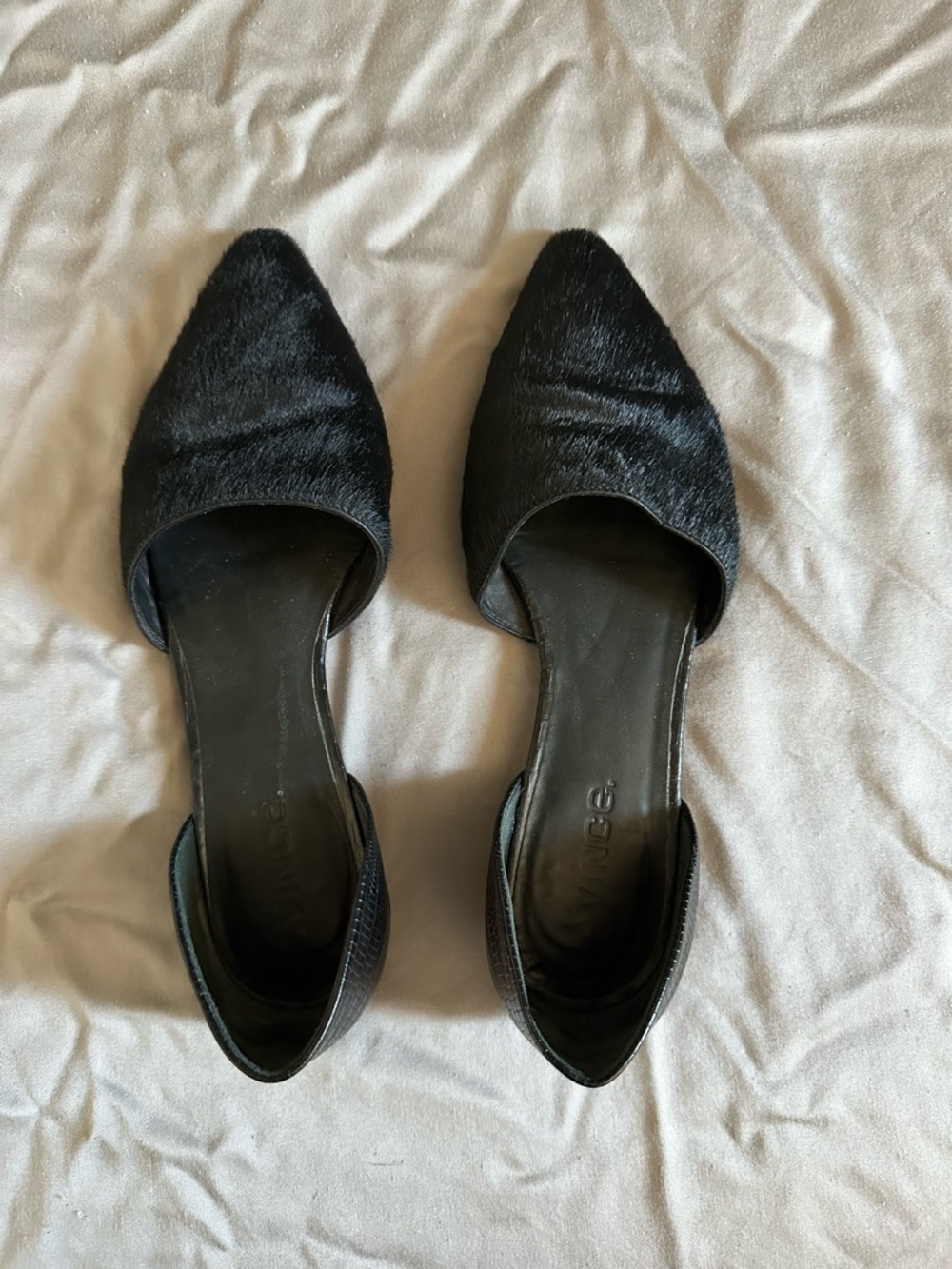 Women’s Vince Black Pointed D'Orsay Flats 36